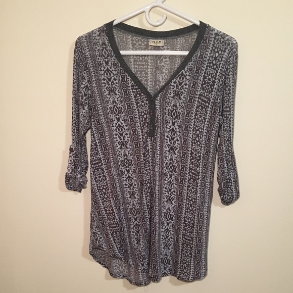 H.I.P. Patterned Buckle Blouse - Picture 5 of 8